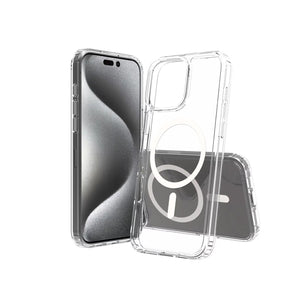 High Quality Acrylic + TPU Hybrid Transparent Case Cover with Magnetic Ring for iPhone 16 Pro (Brand New)